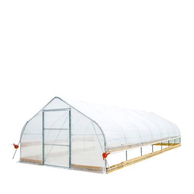 Round Arch Plastic Film Single Span Greenhouse 9x30m Untuk Sayuran
