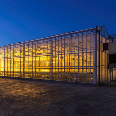 Cold Frame High Tunnel Venlo Glass Greenhouse Dengan Sistem Penanaman Hidroponik