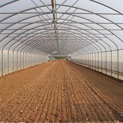 Galvanized PE Film Single Span Greenhouse Untuk Sayuran 9x30m