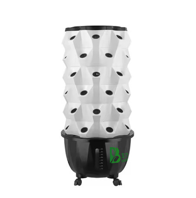 65L 6 Lapisan 48 Lubang Tanaman Hydroponic Tower Drip System Sesuaikan Nomor Lapisan untuk Efisiensi