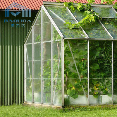 Tenda Rumah Kaca Hortikultura Aluminium Anti Penuaan Dengan Lembaran Kaca