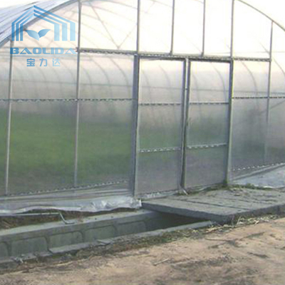 Film Plastik Tropis Cross Top Sawtooth Greenhouse Single Span Tunnel Plastic Greenhouse